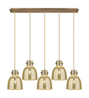 Downtown Urban Five Light Linear Pendant in Brushed Brass (405|125-410-1PS-BB-G412-8ME)