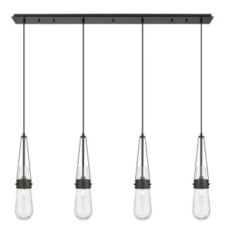 Downtown Urban Four Light Linear Pendant in Matte Black (405|124-452-1P-BK-G452-4SDY)
