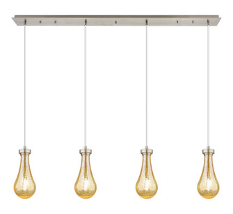 Downtown Urban Four Light Linear Pendant in Brushed Satin Nickel (405|124-451-1P-SN-G451-5ME)