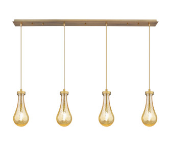 Downtown Urban Four Light Linear Pendant in Brushed Brass (405|124-451-1P-BB-G451-5ME)