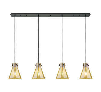 Downtown Urban Four Light Linear Pendant in Matte Black (405|124-410-1PS-BK-G411-8ME)