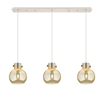 Newton Three Light Linear Pendant in Polished Nickel (405|123-410-1PS-PN-G410-8ME)