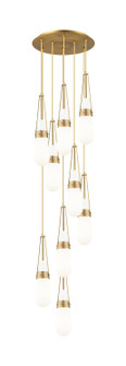 Downtown Urban Nine Light Pendant in Brushed Brass (405|119-452-1P-BB-G452-4GWH)