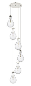 Downtown Urban Six Light Pendant in Polished Nickel (405|116-451-1P-PN-G451-7CL)