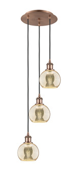 Ballston Three Light Pendant in Antique Copper (405|113B-3P-AC-G128-6)