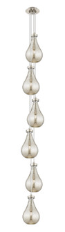 Downtown Urban Six Light Pendant in Brushed Satin Nickel (405|106-451-1P-SN-G451-7ME)