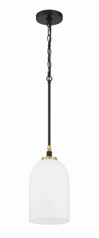 Council One Light Pendant in Flat Black/Satin Brass (46|60391-FBSB)