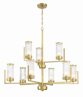 Whittley Nine Light Chandelier in Satin Brass (46|60129-SB)