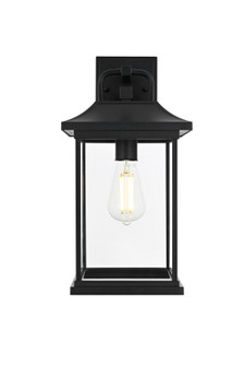 Saul One Light Outdoor Wall Sconce in Black and Clear (173|OD612W16BK)
