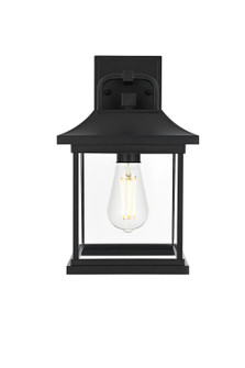 Saul One Light Outdoor Wall Sconce in Black and Clear (173|OD612W13BK)
