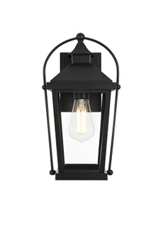Luz One Light Outdoor Wall Sconce in Black and Clear (173|OD605W14BK)
