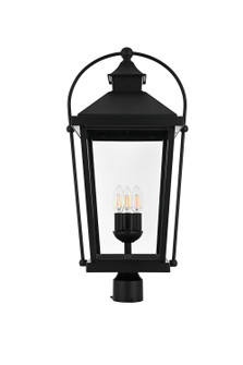 Luz Three Light Outdoor Post Mount in Black and Clear (173|OD605P27BK)