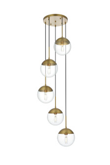 Eclipse Five Light Pendant in Satin Gold and Clear (173|LD6075SG)