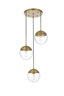 Eclipse Three Light Pendant in Satin Gold and Clear (173|LD6069SG)