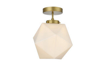 Lawrence One Light Flush Mount in Satin Gold and Frosted white (173|LD2347SG)