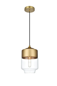 Ashwell One Light Pendant in Satin Gold and Clear (173|LD2241SG)