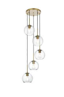 Baxter Five Light Pendant in Satin Gold and Clear (173|LD2226SG)