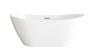 Ines Soaking Bathtub in Glossy White (173|BT10372GW-BNK)