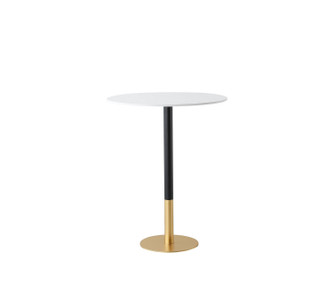 Ronan Pub Table in White and Gold (173|AF110232WH)