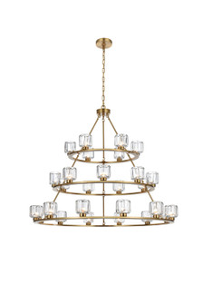 Cadence 27 Light Chandelier in Satin Gold and Clear (173|5100L348SG)
