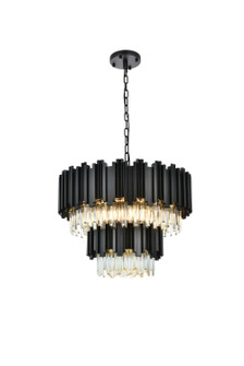 Willow Eight Light Chandelier in Black (173|3400G24BK)