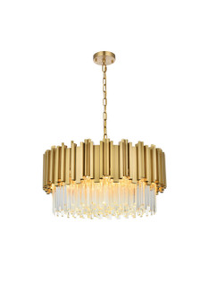 Willow Eight Light Chandelier in Satin Gold and Clear (173|3400D24SG)