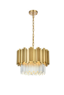 Willow Four Light Chandelier in Satin Gold and Clear (173|3400D16SG)