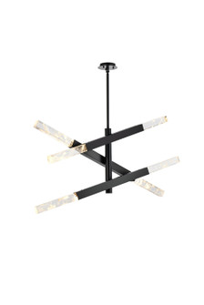 Ari Six Light Pendant in Black and Clear (173|2085L3BK)