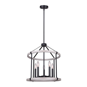 Joelle Five Light Chandelier in Matte Black + Brushed Grey (387|ICH1094A05BBG19)