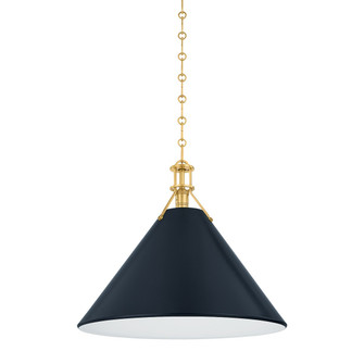 Painted No. 2 One Light Pendant in Aged Brass (70|MDS352L-AGB/DBL)