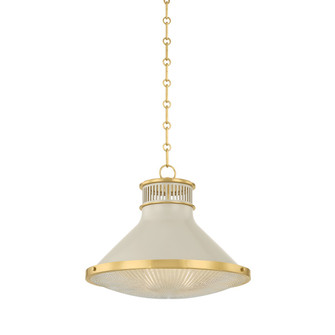 Highclere One Light Pendant in Aged Brass/Off-White (70|MDS2405-AGB/OW)