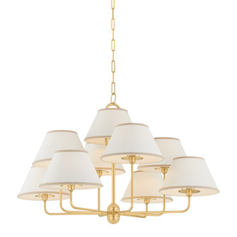 Durland Nine Light Chandelier in Aged Brass (70|7409-AGB)