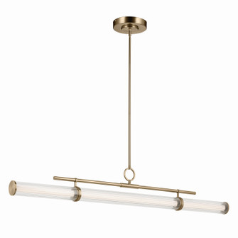 Riven LED Linear Chandelier in Champagne Bronze (12|52754CPZLED)