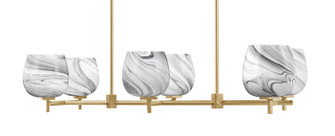 Franklin Six Light Island Pendant in New Age Brass (200|1226-NAB-4819)