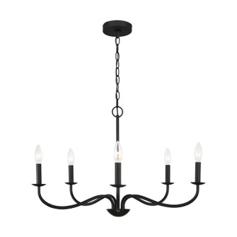 Abells Five Light Chandelier in Midnight Black (1|GLC1205MBK)