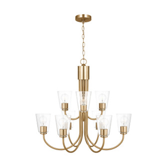 Miles Nine Light Chandelier in Satin Brass (1|GLC1169SB)