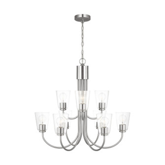 Miles Nine Light Chandelier in Brushed Nickel (1|GLC1169BS)