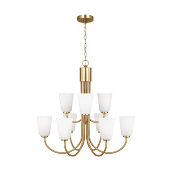 Miles Nine Light Chandelier in Satin Brass (1|GLC1139SB)