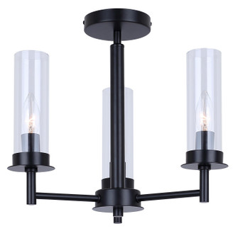 Benson Three Light Semi Flush Mount in Black (387|ISF1205A03BK)