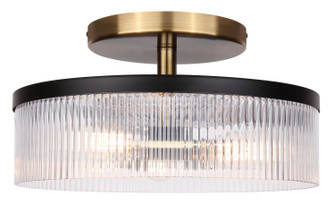 Jenner Three Light Semi-Flush Mount in Matte Black And Gold (387|ISF1143A03BKG)