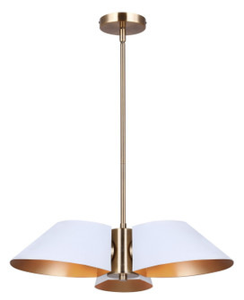 Daxton Three Light Chandelier in Matte White And Gold (387|ICH1146A03WHG)