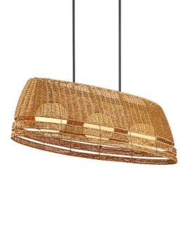 Barbary Three Light Chandelier in Natural/Black/Frosted White (142|9500-0021)