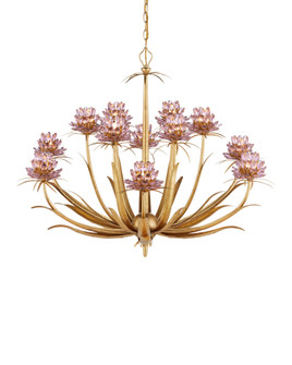 Marilee 12 Light Chandelier in Pink / Dutch Gold Leaf (142|9000-1307)