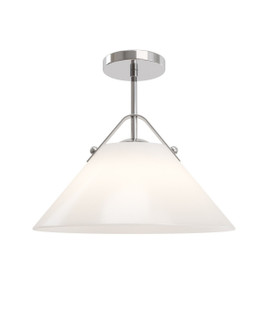 Bronwen One Light Pendant in Opaque White/Polished Nickel (142|9000-1280)