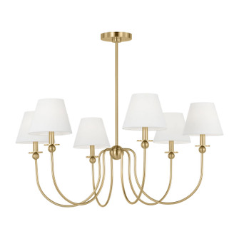 Elsay Six Light Chandelier in Satin Brass (454|DJC1246SB) Elsay Six Light Chandelier in Satin Brass (454|DJC1246SB)