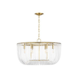 Pierce Six Light Pendant in Burnished Brass (454|CP1456BBS)