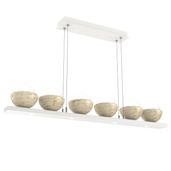 Cabochon LED Linear Suspension in Salt White (404|PLB0093-0B-WI-WL-CA1-L3-TR)