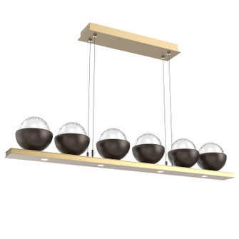 Cabochon LED Linear Suspension in Gilded Brass (404|PLB0093-0B-GB-C-CA1-L1-FB)