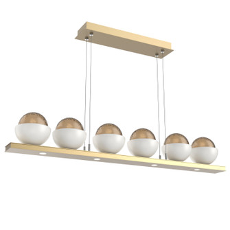 Cabochon LED Linear Suspension in Gilded Brass (404|PLB0093-0B-GB-B-CA1-L3-WI)