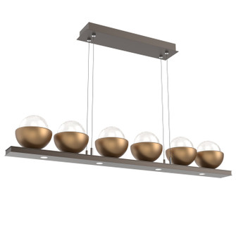 Cabochon LED Linear Suspension in Flat Bronze (404|PLB0093-0B-FB-WL-CA1-L3-NB)